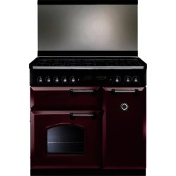 Rangemaster Classic 90 Dual Fuel with FSD - 94600 Lidded Range Cooker in Cranberry with Chrome Trim
